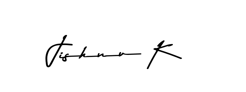 How to make Jishnu K name signature. Use Asem Kandis PERSONAL USE style for creating short signs online. This is the latest handwritten sign. Jishnu K signature style 9 images and pictures png