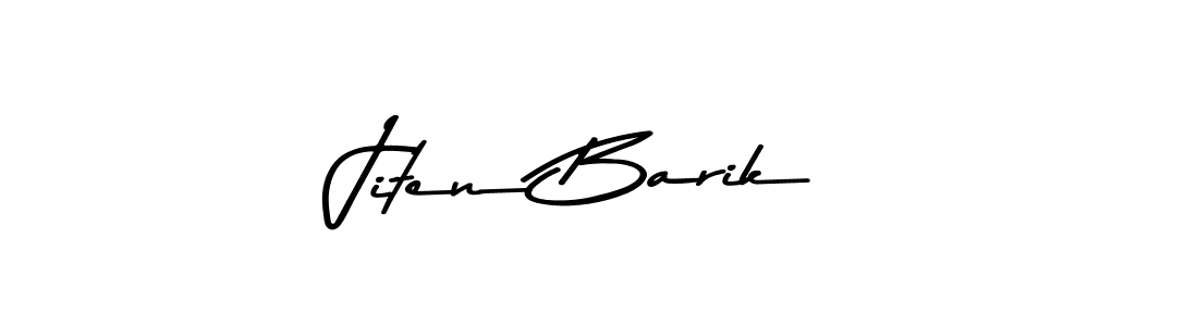 Create a beautiful signature design for name Jiten Barik. With this signature (Asem Kandis PERSONAL USE) fonts, you can make a handwritten signature for free. Jiten Barik signature style 9 images and pictures png