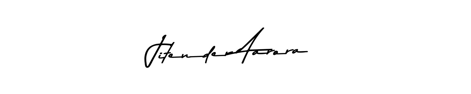 How to make Jitender Aarora name signature. Use Asem Kandis PERSONAL USE style for creating short signs online. This is the latest handwritten sign. Jitender Aarora signature style 9 images and pictures png