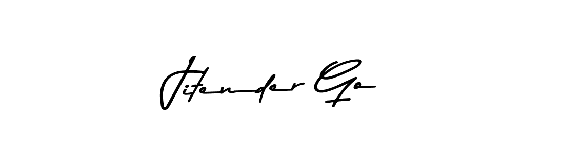 How to make Jitender Go name signature. Use Asem Kandis PERSONAL USE style for creating short signs online. This is the latest handwritten sign. Jitender Go signature style 9 images and pictures png
