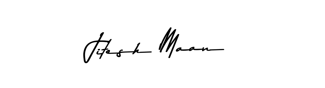 How to make Jitesh Maan name signature. Use Asem Kandis PERSONAL USE style for creating short signs online. This is the latest handwritten sign. Jitesh Maan signature style 9 images and pictures png