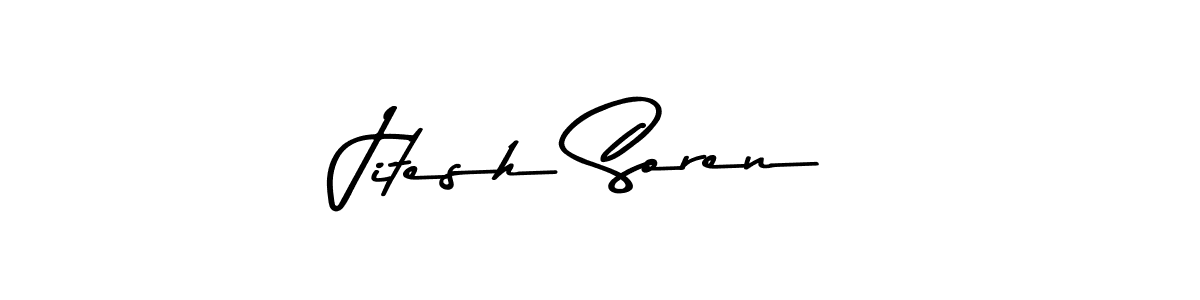 Create a beautiful signature design for name Jitesh Soren. With this signature (Asem Kandis PERSONAL USE) fonts, you can make a handwritten signature for free. Jitesh Soren signature style 9 images and pictures png