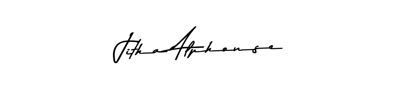 The best way (Asem Kandis PERSONAL USE) to make a short signature is to pick only two or three words in your name. The name Jitha Alphonse include a total of six letters. For converting this name. Jitha Alphonse signature style 9 images and pictures png