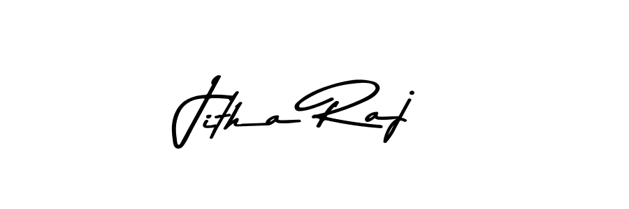 How to make Jitha Raj name signature. Use Asem Kandis PERSONAL USE style for creating short signs online. This is the latest handwritten sign. Jitha Raj signature style 9 images and pictures png