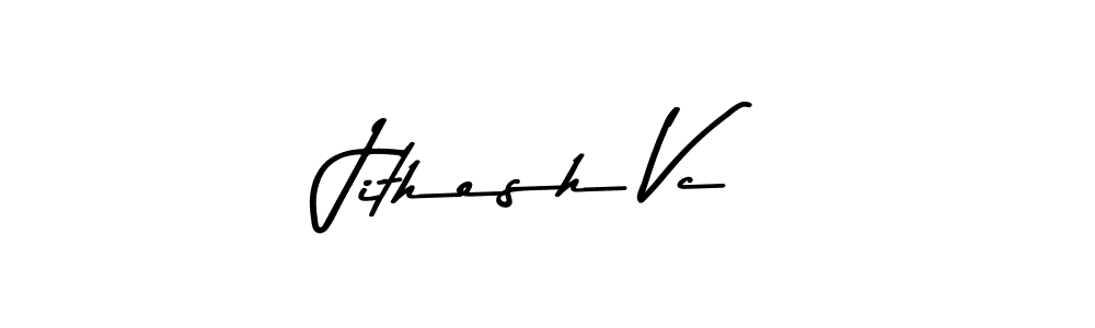 Make a beautiful signature design for name Jithesh Vc. With this signature (Asem Kandis PERSONAL USE) style, you can create a handwritten signature for free. Jithesh Vc signature style 9 images and pictures png