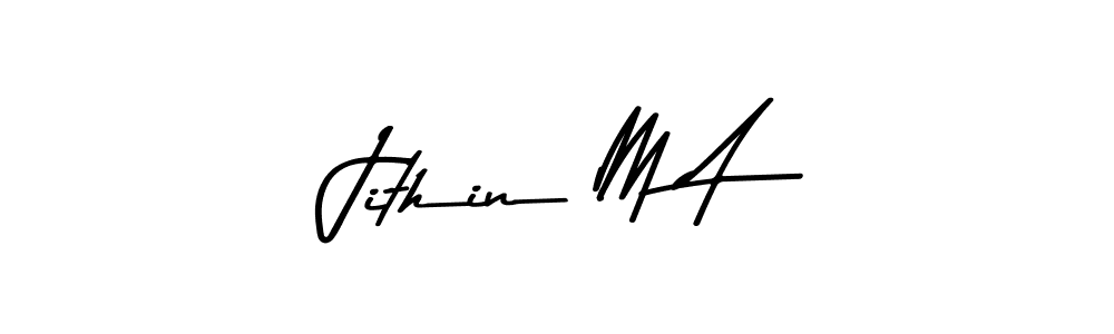 Asem Kandis PERSONAL USE is a professional signature style that is perfect for those who want to add a touch of class to their signature. It is also a great choice for those who want to make their signature more unique. Get Jithin M A name to fancy signature for free. Jithin M A signature style 9 images and pictures png