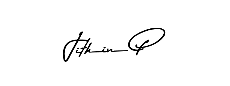 Create a beautiful signature design for name Jithin P. With this signature (Asem Kandis PERSONAL USE) fonts, you can make a handwritten signature for free. Jithin P signature style 9 images and pictures png