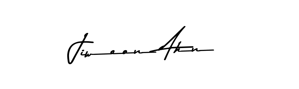 How to make Jiweon Ahn name signature. Use Asem Kandis PERSONAL USE style for creating short signs online. This is the latest handwritten sign. Jiweon Ahn signature style 9 images and pictures png