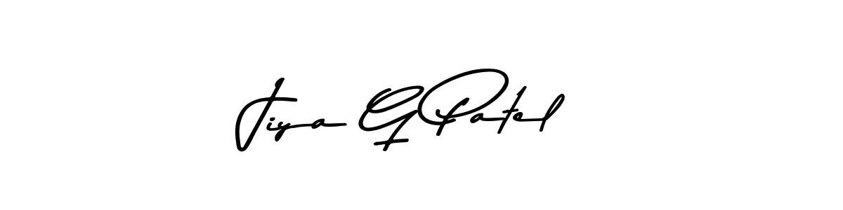 Create a beautiful signature design for name Jiya G Patel. With this signature (Asem Kandis PERSONAL USE) fonts, you can make a handwritten signature for free. Jiya G Patel signature style 9 images and pictures png