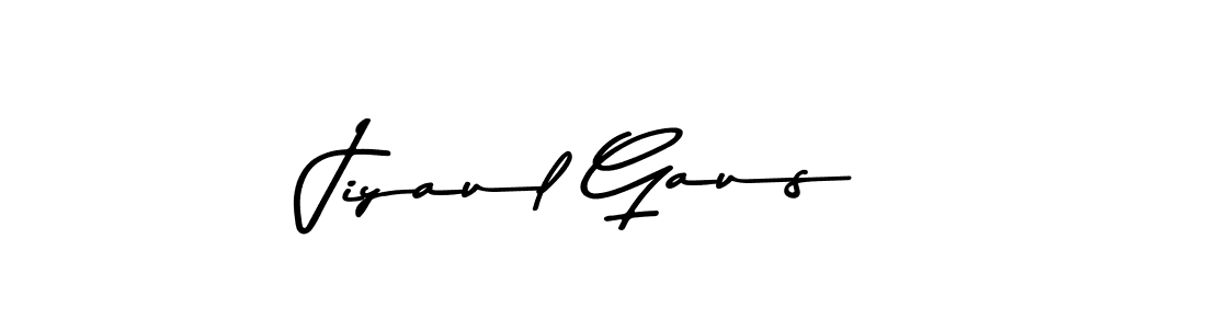 Create a beautiful signature design for name Jiyaul Gaus. With this signature (Asem Kandis PERSONAL USE) fonts, you can make a handwritten signature for free. Jiyaul Gaus signature style 9 images and pictures png