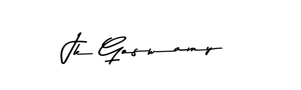 Make a beautiful signature design for name Jk Goswamy. With this signature (Asem Kandis PERSONAL USE) style, you can create a handwritten signature for free. Jk Goswamy signature style 9 images and pictures png