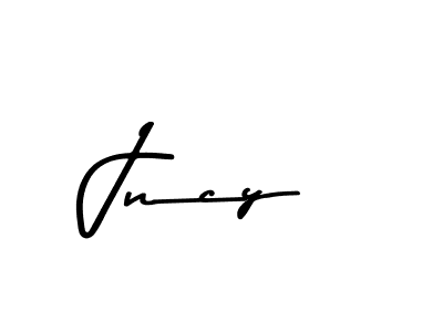 Make a beautiful signature design for name Jncy. With this signature (Asem Kandis PERSONAL USE) style, you can create a handwritten signature for free. Jncy signature style 9 images and pictures png