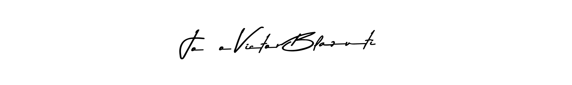 Create a beautiful signature design for name João Victor Blazuti. With this signature (Asem Kandis PERSONAL USE) fonts, you can make a handwritten signature for free. João Victor Blazuti signature style 9 images and pictures png