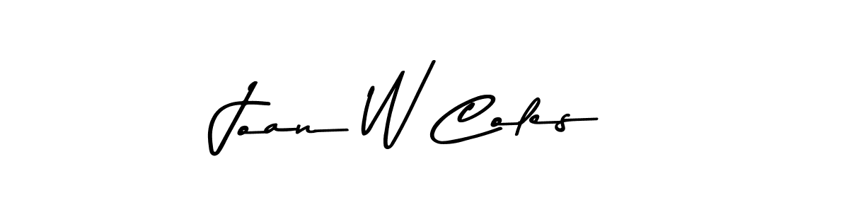 Use a signature maker to create a handwritten signature online. With this signature software, you can design (Asem Kandis PERSONAL USE) your own signature for name Joan W Coles. Joan W Coles signature style 9 images and pictures png