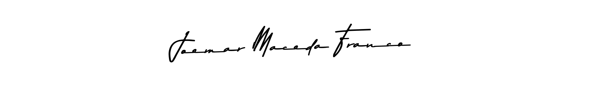 Make a beautiful signature design for name Joemar Maceda Franco. With this signature (Asem Kandis PERSONAL USE) style, you can create a handwritten signature for free. Joemar Maceda Franco signature style 9 images and pictures png