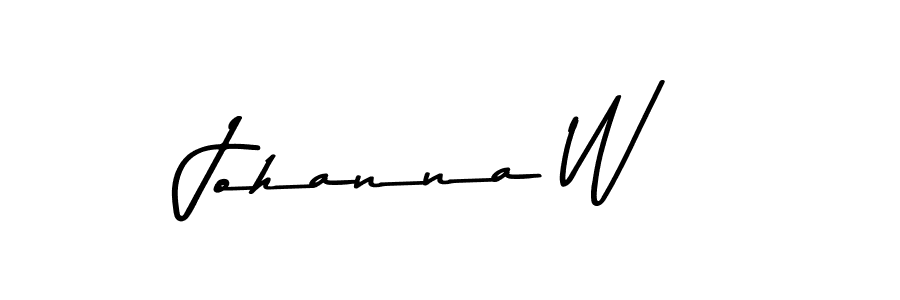 How to make Johanna W name signature. Use Asem Kandis PERSONAL USE style for creating short signs online. This is the latest handwritten sign. Johanna W signature style 9 images and pictures png