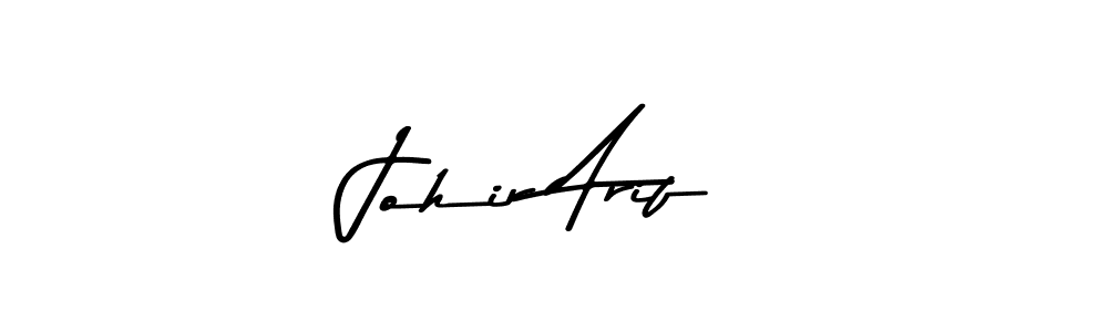 How to make Johir Arif name signature. Use Asem Kandis PERSONAL USE style for creating short signs online. This is the latest handwritten sign. Johir Arif signature style 9 images and pictures png