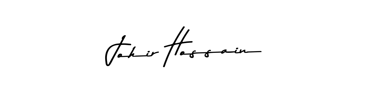 Use a signature maker to create a handwritten signature online. With this signature software, you can design (Asem Kandis PERSONAL USE) your own signature for name Johir Hossain. Johir Hossain signature style 9 images and pictures png