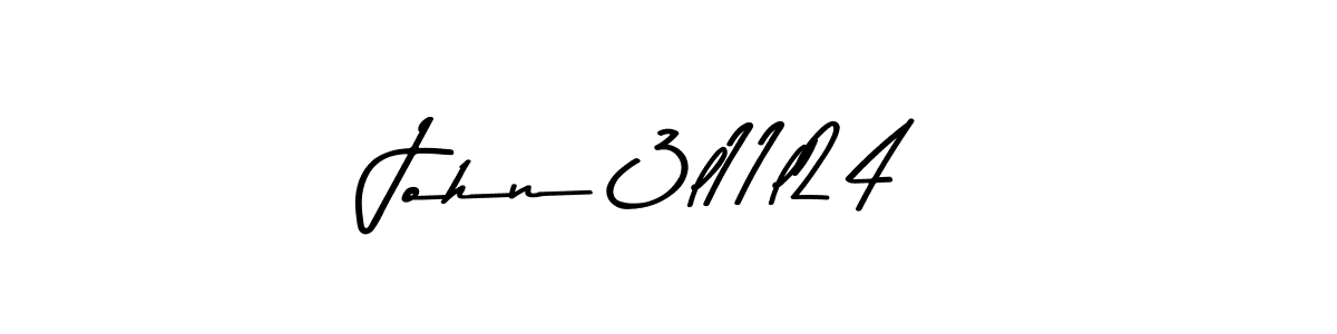 Make a beautiful signature design for name John 3l11l24. With this signature (Asem Kandis PERSONAL USE) style, you can create a handwritten signature for free. John 3l11l24 signature style 9 images and pictures png