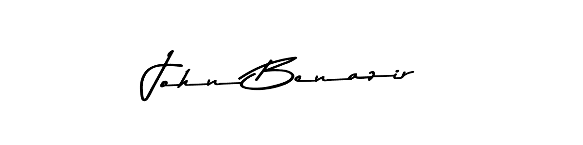How to make John Benazir name signature. Use Asem Kandis PERSONAL USE style for creating short signs online. This is the latest handwritten sign. John Benazir signature style 9 images and pictures png