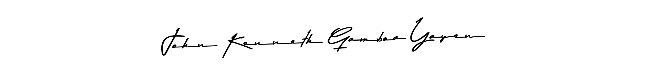 How to make John Kenneth Gamboa Yayen name signature. Use Asem Kandis PERSONAL USE style for creating short signs online. This is the latest handwritten sign. John Kenneth Gamboa Yayen signature style 9 images and pictures png