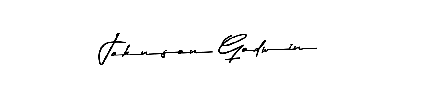 How to make Johnson Godwin name signature. Use Asem Kandis PERSONAL USE style for creating short signs online. This is the latest handwritten sign. Johnson Godwin signature style 9 images and pictures png