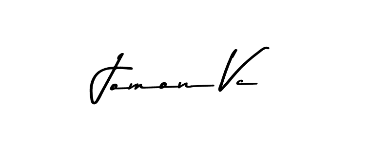 Use a signature maker to create a handwritten signature online. With this signature software, you can design (Asem Kandis PERSONAL USE) your own signature for name Jomon Vc. Jomon Vc signature style 9 images and pictures png