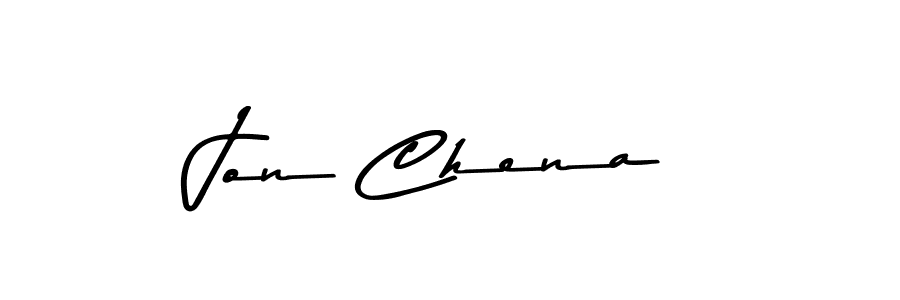 How to make Jon Chena name signature. Use Asem Kandis PERSONAL USE style for creating short signs online. This is the latest handwritten sign. Jon Chena signature style 9 images and pictures png