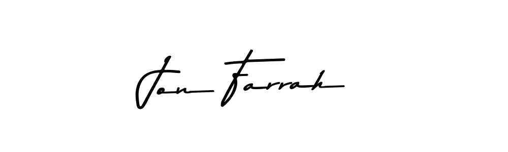Create a beautiful signature design for name Jon Farrah. With this signature (Asem Kandis PERSONAL USE) fonts, you can make a handwritten signature for free. Jon Farrah signature style 9 images and pictures png