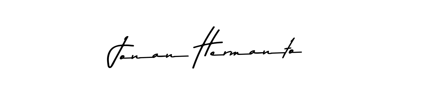 How to make Jonan Hermanto name signature. Use Asem Kandis PERSONAL USE style for creating short signs online. This is the latest handwritten sign. Jonan Hermanto signature style 9 images and pictures png