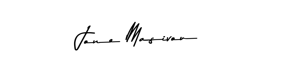 How to make Jone Masivou name signature. Use Asem Kandis PERSONAL USE style for creating short signs online. This is the latest handwritten sign. Jone Masivou signature style 9 images and pictures png