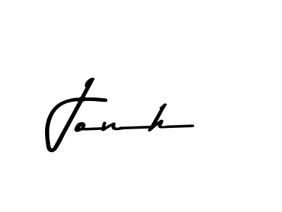 Create a beautiful signature design for name Jonh. With this signature (Asem Kandis PERSONAL USE) fonts, you can make a handwritten signature for free. Jonh signature style 9 images and pictures png
