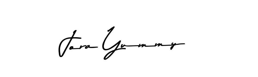 Jora Yummy stylish signature style. Best Handwritten Sign (Asem Kandis PERSONAL USE) for my name. Handwritten Signature Collection Ideas for my name Jora Yummy. Jora Yummy signature style 9 images and pictures png