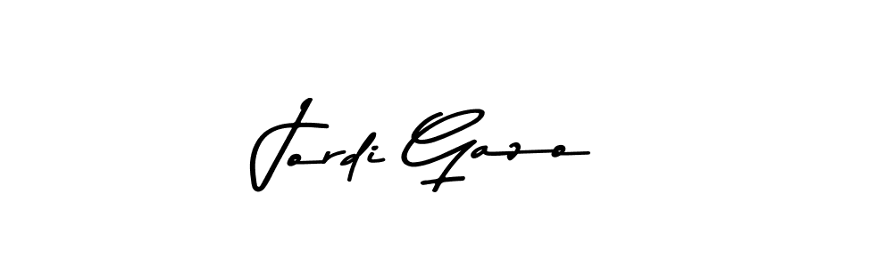 How to make Jordi Gazo name signature. Use Asem Kandis PERSONAL USE style for creating short signs online. This is the latest handwritten sign. Jordi Gazo signature style 9 images and pictures png