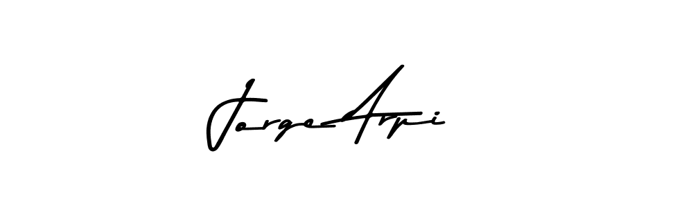 How to make Jorge Arpi name signature. Use Asem Kandis PERSONAL USE style for creating short signs online. This is the latest handwritten sign. Jorge Arpi signature style 9 images and pictures png