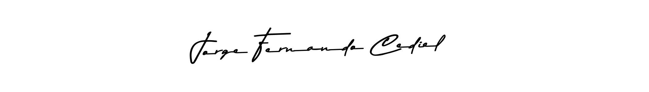 How to make Jorge Fernando Cediel name signature. Use Asem Kandis PERSONAL USE style for creating short signs online. This is the latest handwritten sign. Jorge Fernando Cediel signature style 9 images and pictures png
