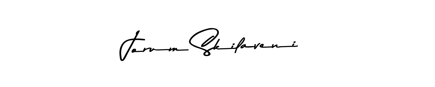 Design your own signature with our free online signature maker. With this signature software, you can create a handwritten (Asem Kandis PERSONAL USE) signature for name Jorum Skilaveni. Jorum Skilaveni signature style 9 images and pictures png