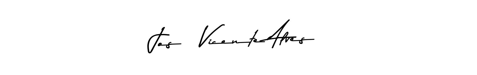 Create a beautiful signature design for name José Vicente Alves. With this signature (Asem Kandis PERSONAL USE) fonts, you can make a handwritten signature for free. José Vicente Alves signature style 9 images and pictures png