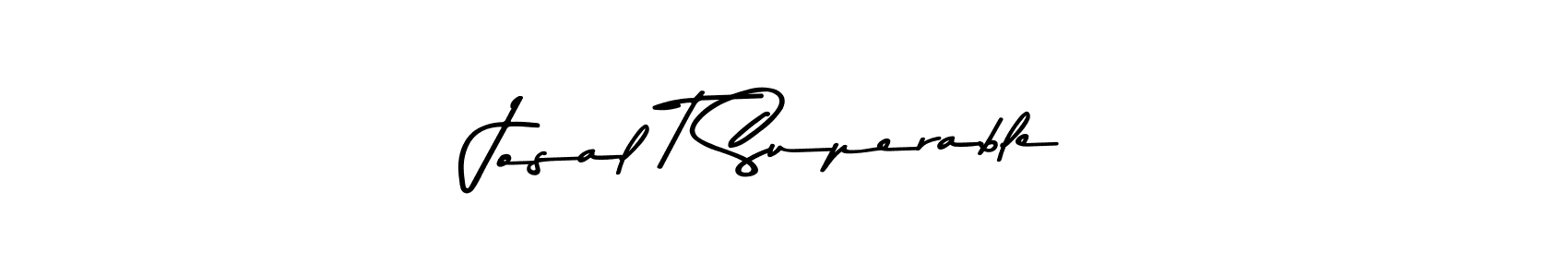 Create a beautiful signature design for name Josal T Superable. With this signature (Asem Kandis PERSONAL USE) fonts, you can make a handwritten signature for free. Josal T Superable signature style 9 images and pictures png
