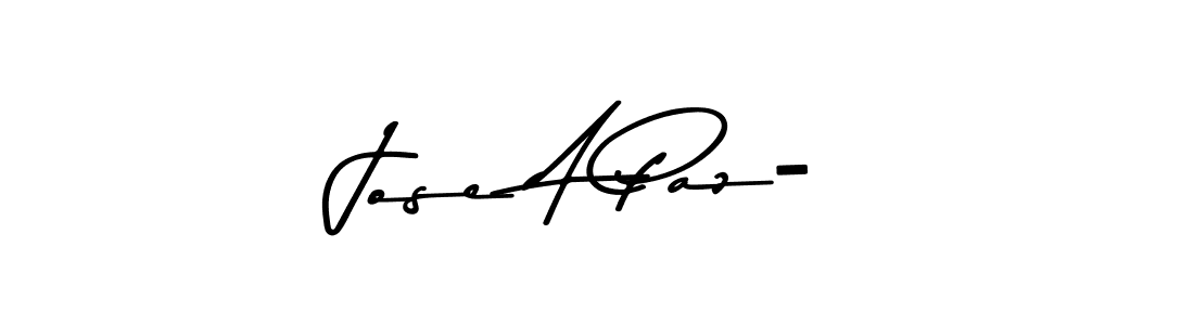 Create a beautiful signature design for name Jose A Paz-. With this signature (Asem Kandis PERSONAL USE) fonts, you can make a handwritten signature for free. Jose A Paz- signature style 9 images and pictures png