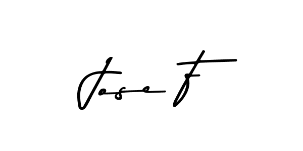 How to make Jose F name signature. Use Asem Kandis PERSONAL USE style for creating short signs online. This is the latest handwritten sign. Jose F signature style 9 images and pictures png