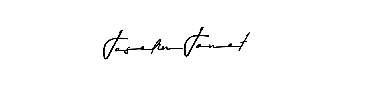 How to make Joselin Janet name signature. Use Asem Kandis PERSONAL USE style for creating short signs online. This is the latest handwritten sign. Joselin Janet signature style 9 images and pictures png
