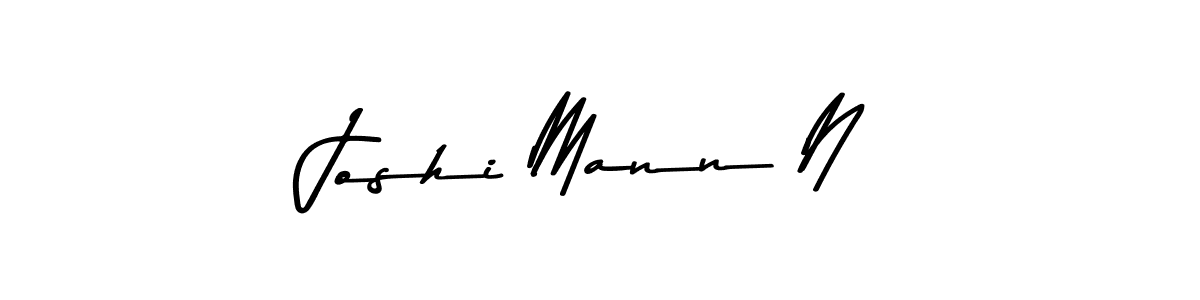 How to make Joshi Mann N name signature. Use Asem Kandis PERSONAL USE style for creating short signs online. This is the latest handwritten sign. Joshi Mann N signature style 9 images and pictures png