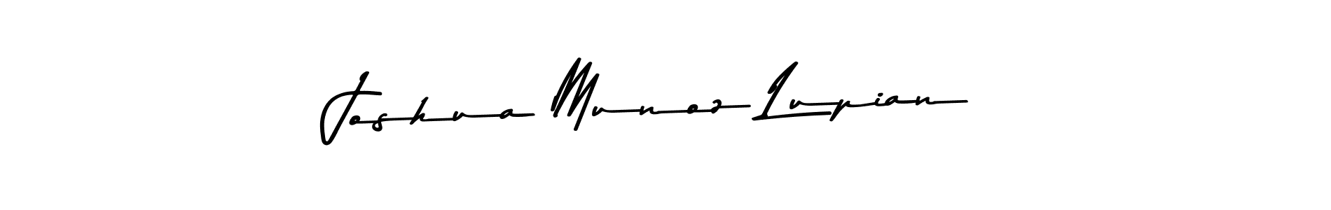 How to make Joshua Munoz Lupian name signature. Use Asem Kandis PERSONAL USE style for creating short signs online. This is the latest handwritten sign. Joshua Munoz Lupian signature style 9 images and pictures png