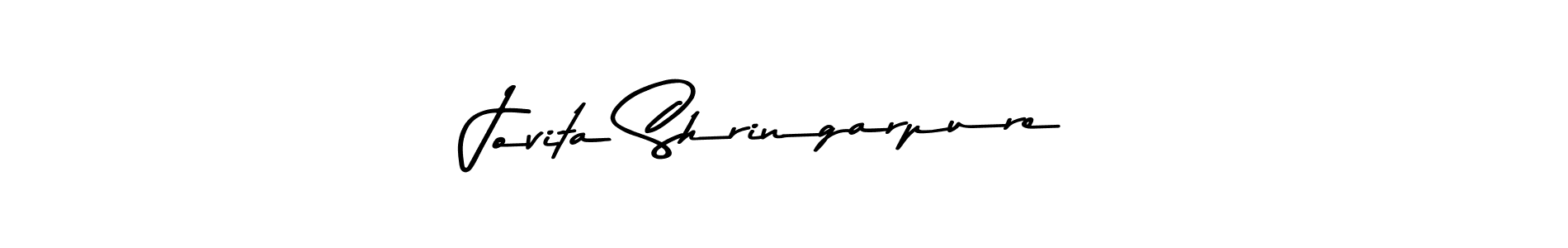 Make a beautiful signature design for name Jovita Shringarpure. With this signature (Asem Kandis PERSONAL USE) style, you can create a handwritten signature for free. Jovita Shringarpure signature style 9 images and pictures png