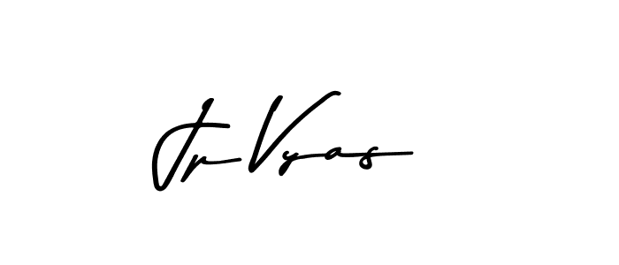 How to make Jp Vyas name signature. Use Asem Kandis PERSONAL USE style for creating short signs online. This is the latest handwritten sign. Jp Vyas signature style 9 images and pictures png