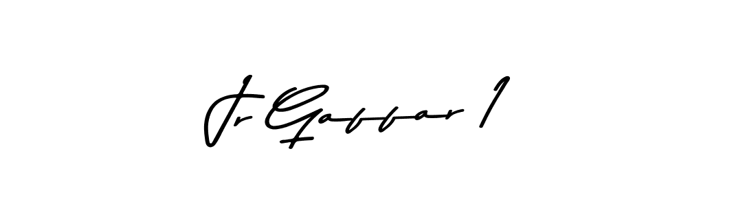 How to make Jr Gaffar 1 name signature. Use Asem Kandis PERSONAL USE style for creating short signs online. This is the latest handwritten sign. Jr Gaffar 1 signature style 9 images and pictures png