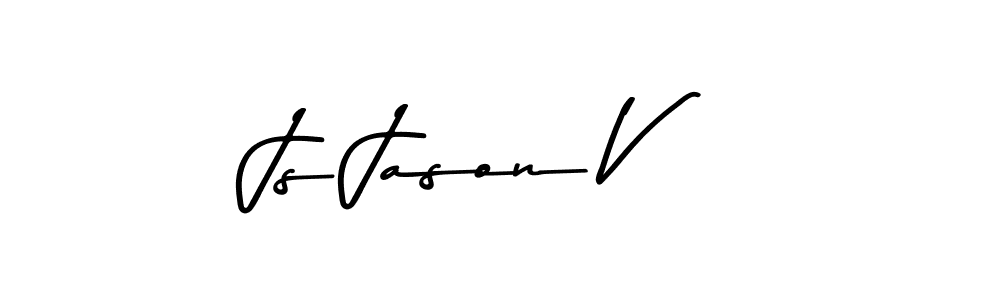 How to make Js Jason V name signature. Use Asem Kandis PERSONAL USE style for creating short signs online. This is the latest handwritten sign. Js Jason V signature style 9 images and pictures png