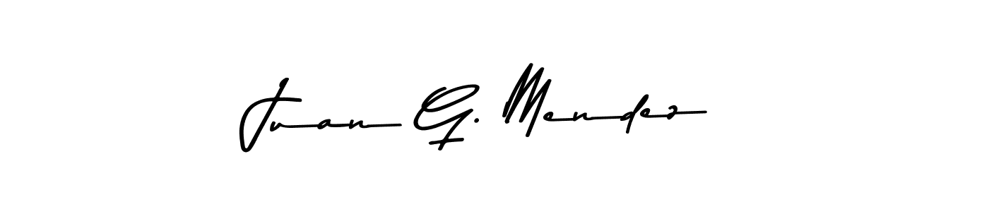 Make a beautiful signature design for name Juan G. Mendez. With this signature (Asem Kandis PERSONAL USE) style, you can create a handwritten signature for free. Juan G. Mendez signature style 9 images and pictures png