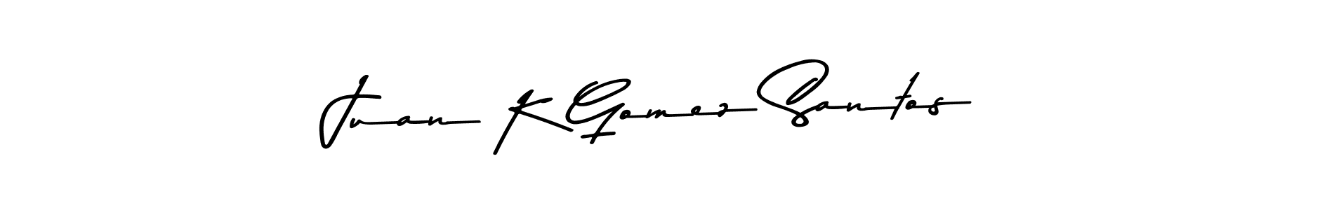 You should practise on your own different ways (Asem Kandis PERSONAL USE) to write your name (Juan K Gomez Santos) in signature. don't let someone else do it for you. Juan K Gomez Santos signature style 9 images and pictures png